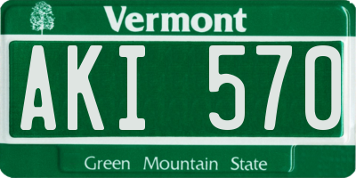 VT license plate AKI570