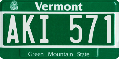VT license plate AKI571