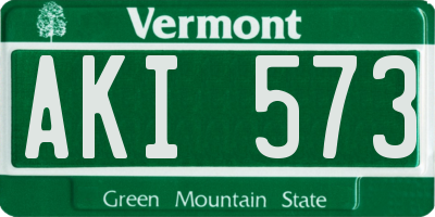VT license plate AKI573