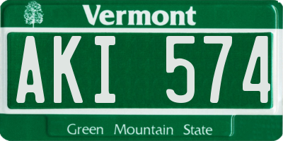 VT license plate AKI574