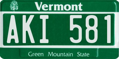 VT license plate AKI581