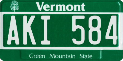 VT license plate AKI584