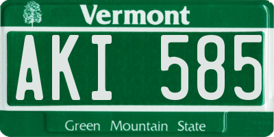 VT license plate AKI585