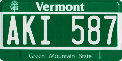 VT license plate AKI587