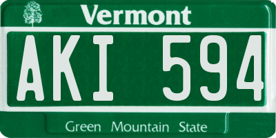 VT license plate AKI594