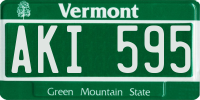 VT license plate AKI595