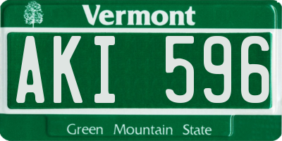 VT license plate AKI596
