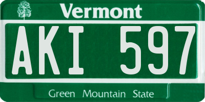 VT license plate AKI597