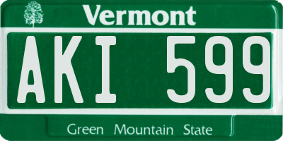 VT license plate AKI599