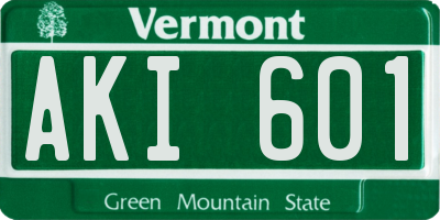 VT license plate AKI601