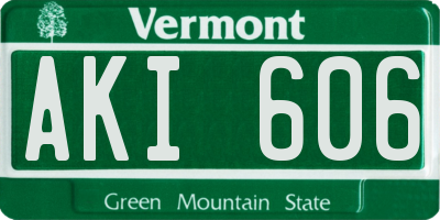 VT license plate AKI606