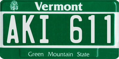 VT license plate AKI611
