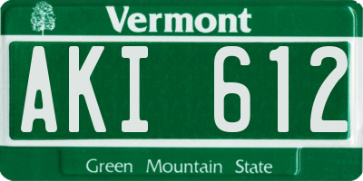 VT license plate AKI612