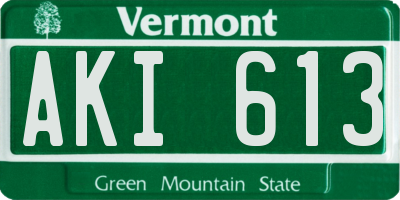 VT license plate AKI613