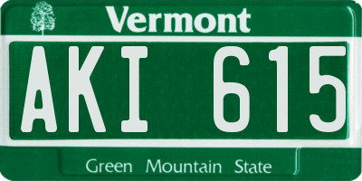 VT license plate AKI615