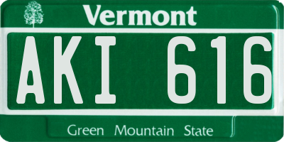 VT license plate AKI616