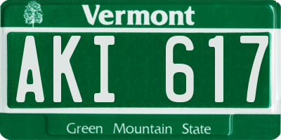 VT license plate AKI617