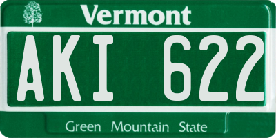 VT license plate AKI622