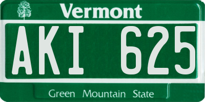 VT license plate AKI625
