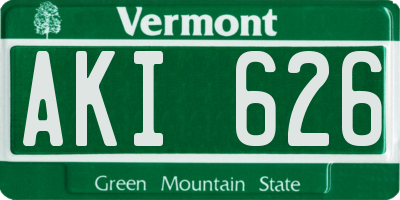 VT license plate AKI626
