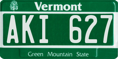 VT license plate AKI627