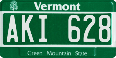 VT license plate AKI628