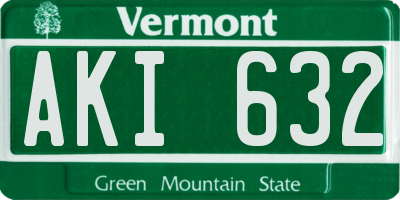 VT license plate AKI632