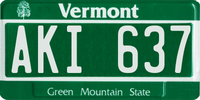 VT license plate AKI637