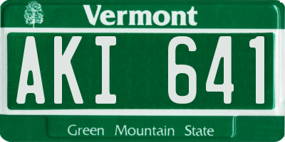 VT license plate AKI641