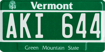VT license plate AKI644