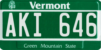 VT license plate AKI646