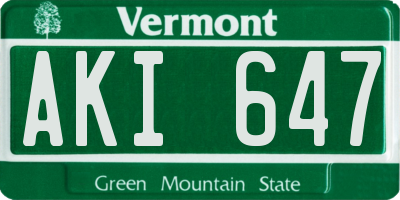 VT license plate AKI647