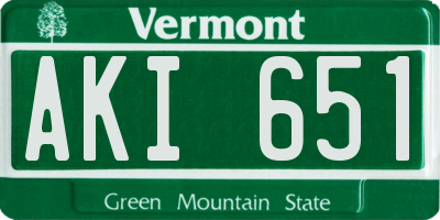 VT license plate AKI651