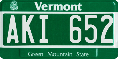 VT license plate AKI652