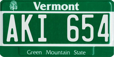 VT license plate AKI654