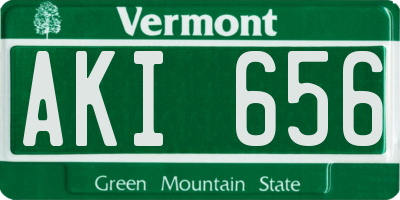 VT license plate AKI656