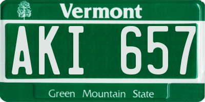 VT license plate AKI657