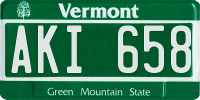 VT license plate AKI658