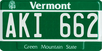 VT license plate AKI662