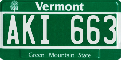 VT license plate AKI663