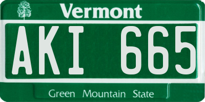 VT license plate AKI665