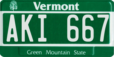 VT license plate AKI667