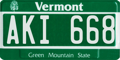 VT license plate AKI668