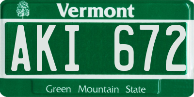 VT license plate AKI672