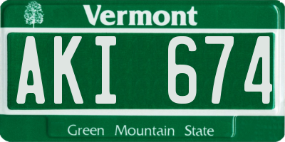VT license plate AKI674