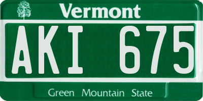 VT license plate AKI675