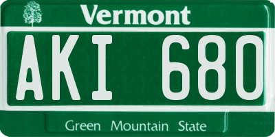 VT license plate AKI680