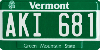 VT license plate AKI681