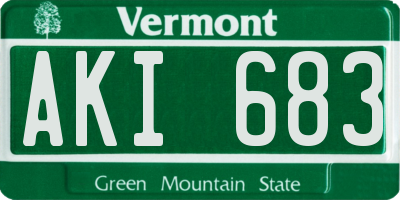 VT license plate AKI683