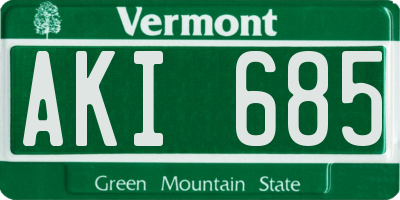 VT license plate AKI685